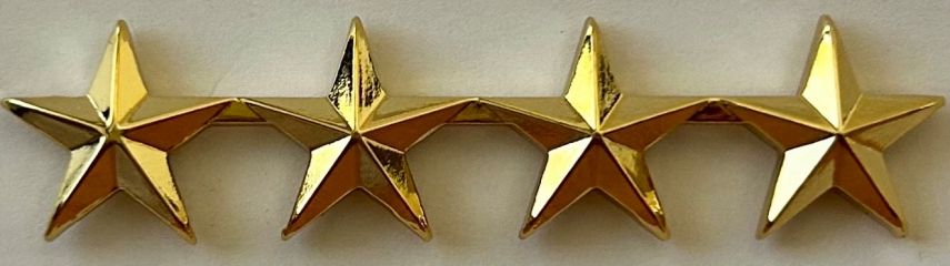 4 STAR COLLAR PINS - 5/8" TALL - SOLD IN PAIRS.